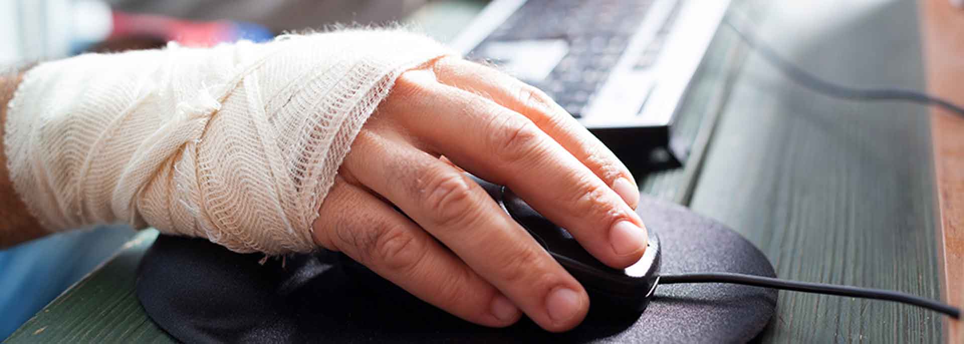 Wrist injury that could qualify for a workers compensation claim.