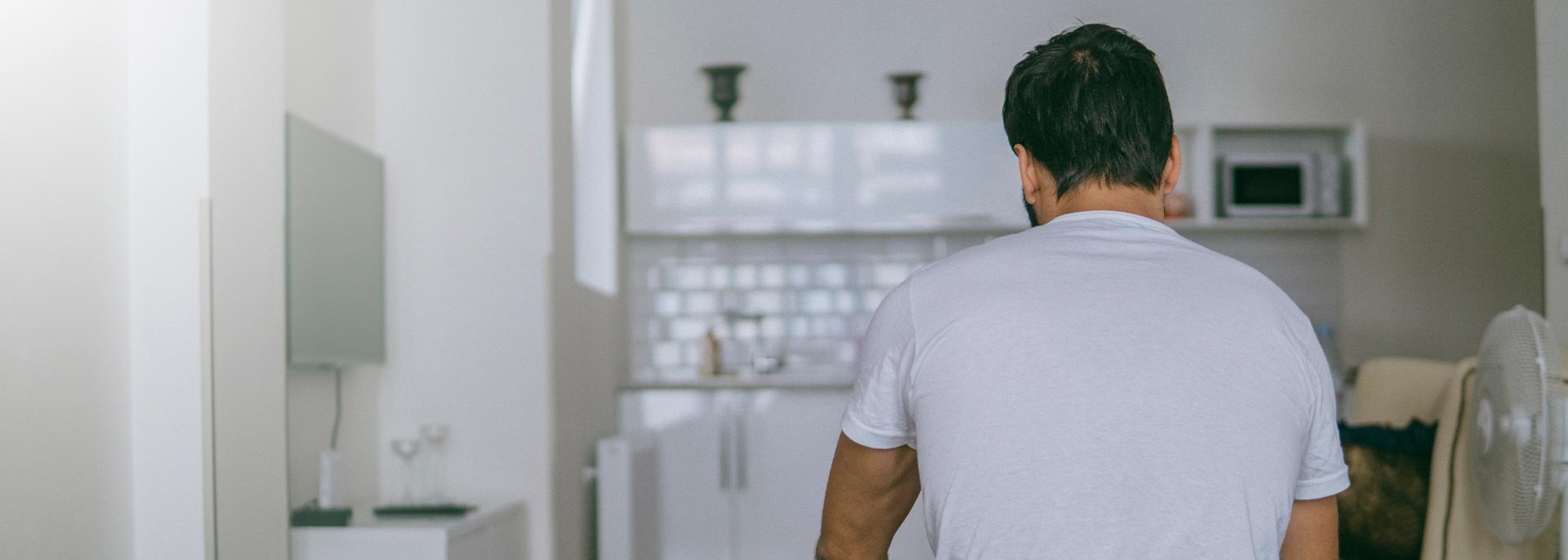 Man who has suffered an injury working from home